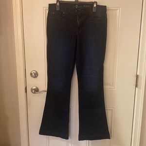 7 For All Mankind NWT Women’s Jeans, Size 32 Slim Trouser Jean, dark blue